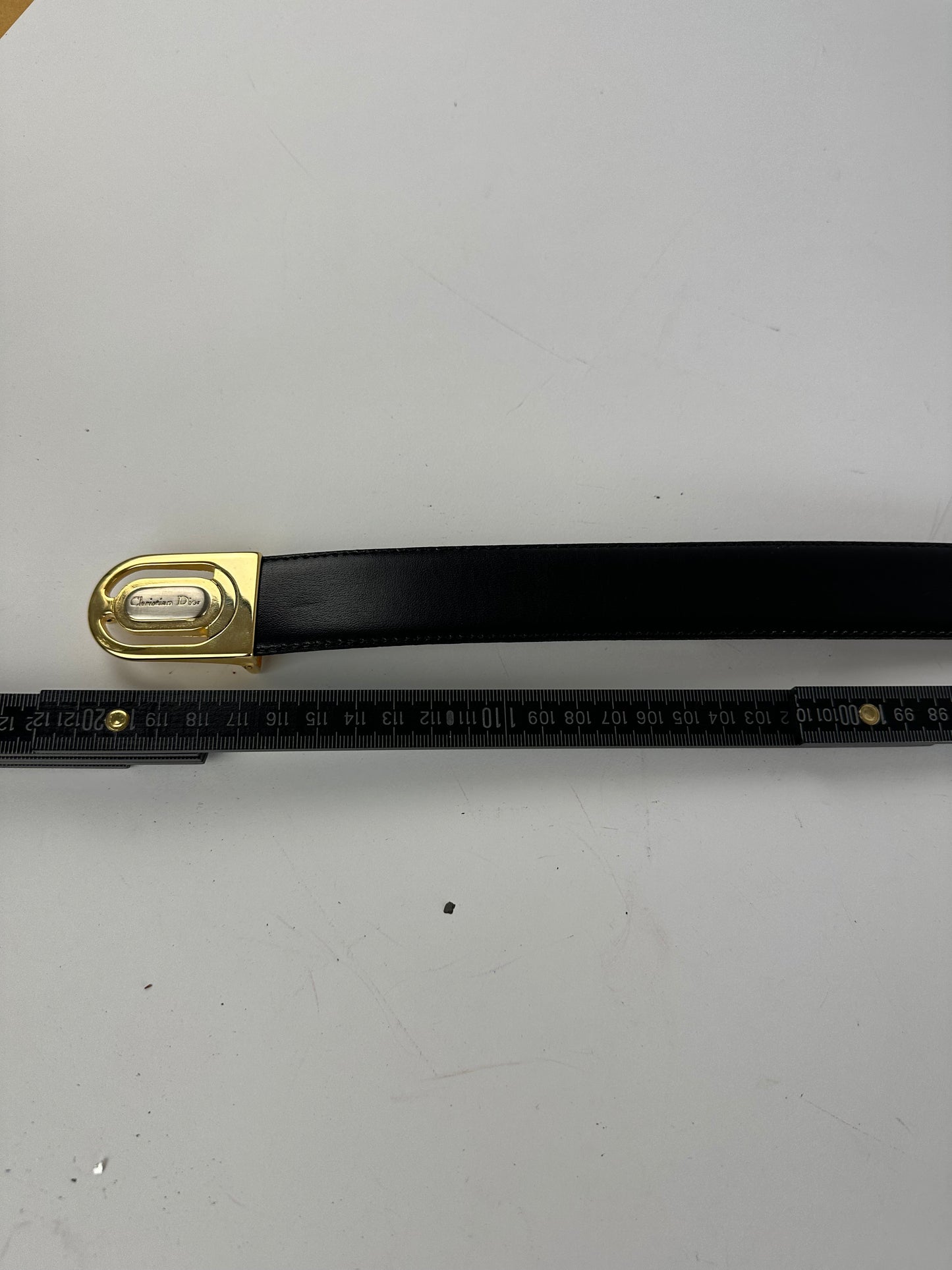 Vintage Dior Reversible Leather Belt Set Black Brown