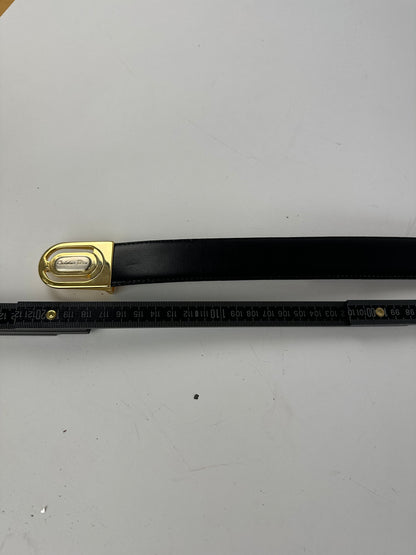 Vintage Dior Reversible Leather Belt Set Black Brown