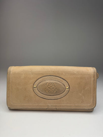 Vintage Loewe Madrid Anagram Leather wallet beige
