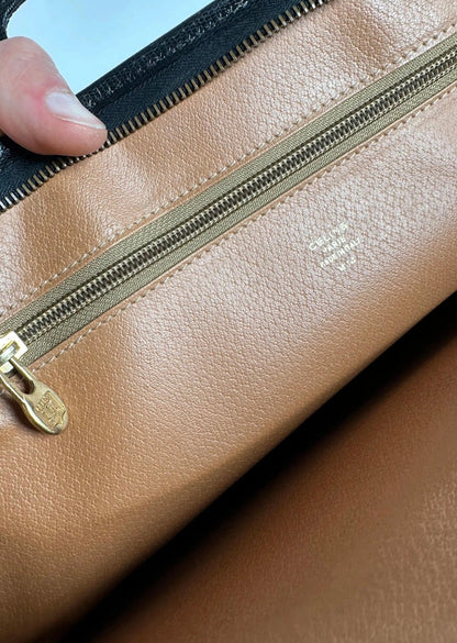 Celine Vintage Leather Briefcase Black