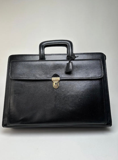Celine Vintage Leather Briefcase Black