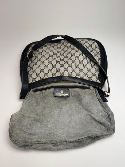 Vintage Gucci 2Way Ophidia Leather Bag grey Navy
