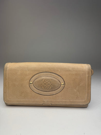 Vintage Loewe Madrid Anagram Leather wallet beige
