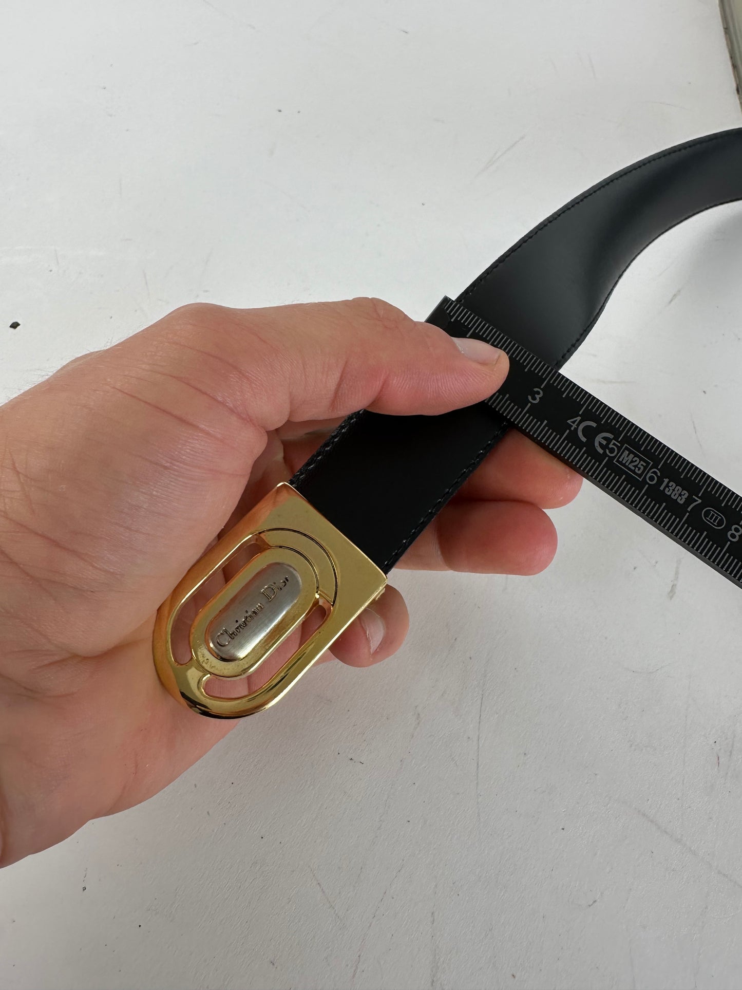 Vintage Dior Reversible Leather Belt Set Black Brown