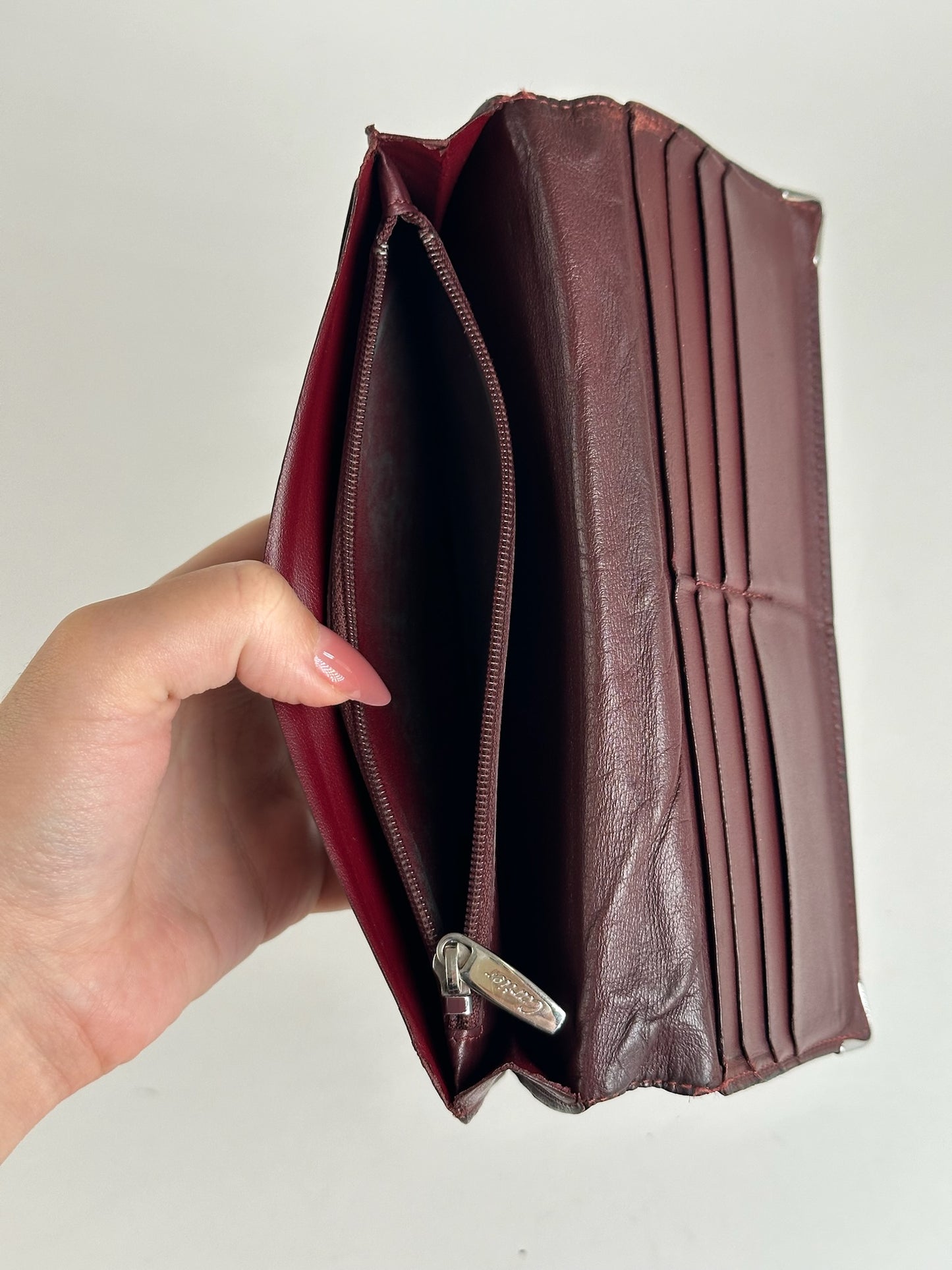 Porte-cartes vintage en cuir Cartier noir