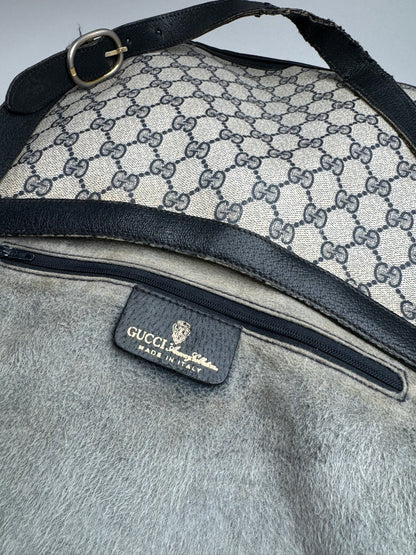 Vintage Gucci 2Way Ophidia Leather Bag grey Navy