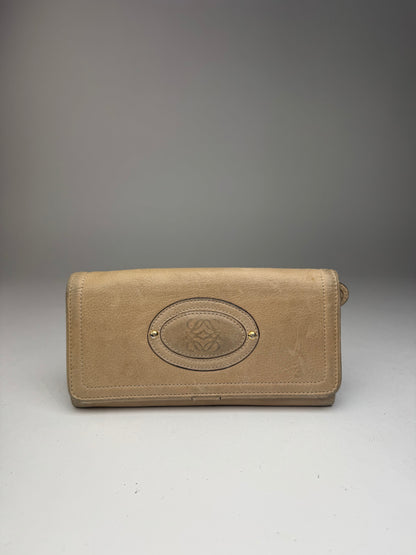 Vintage Loewe Madrid Anagram Leather wallet beige