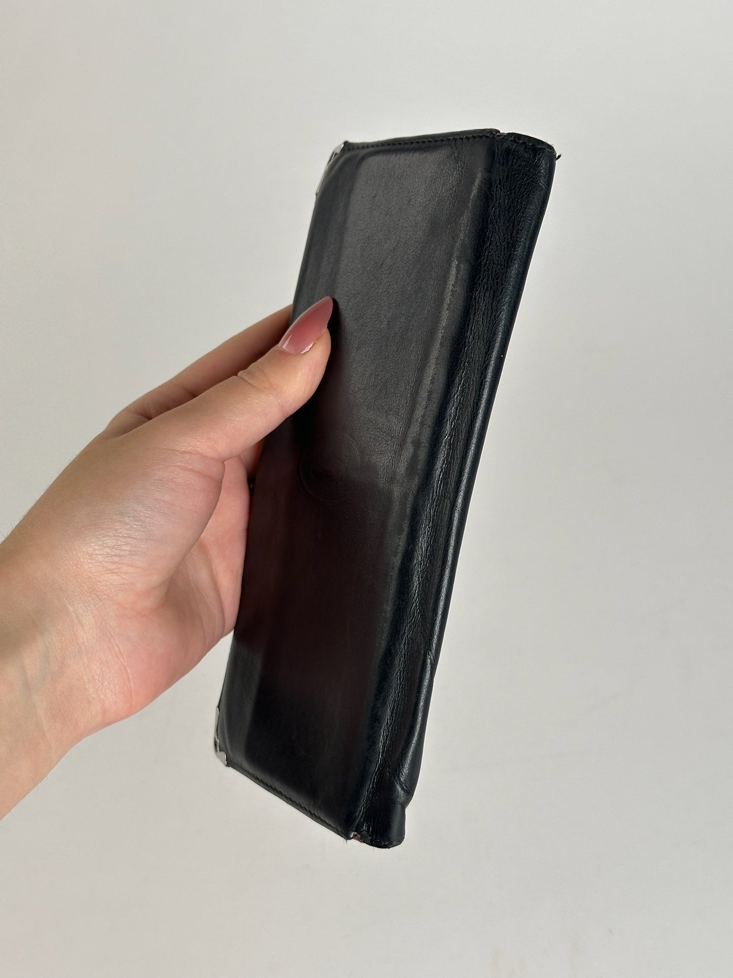 Porte-cartes vintage en cuir Cartier noir