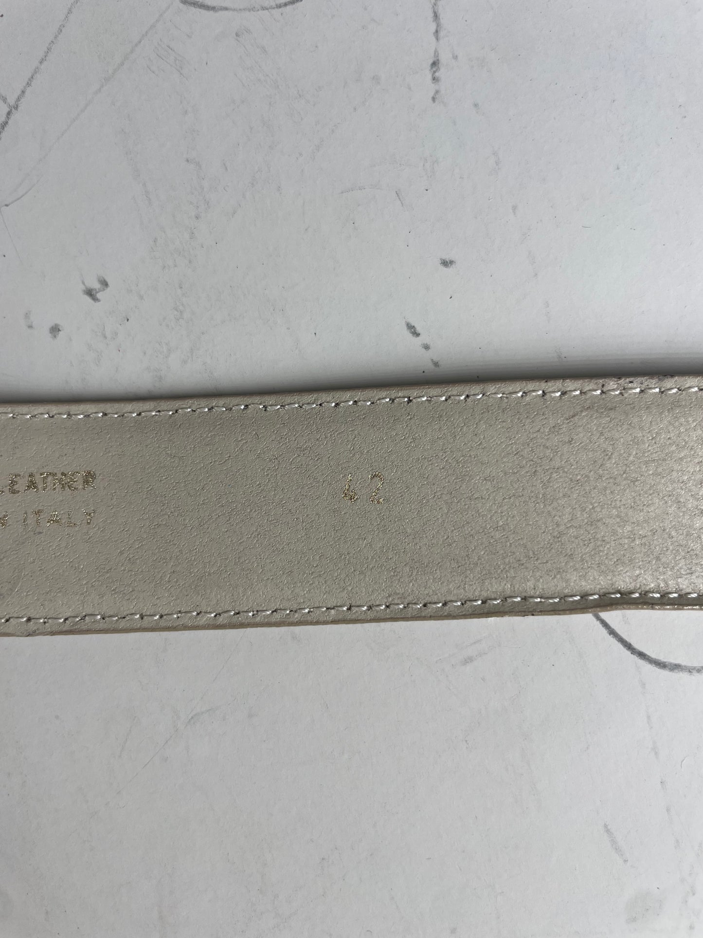 Vintage Fendi Leather F Logo Belt Cream Gold