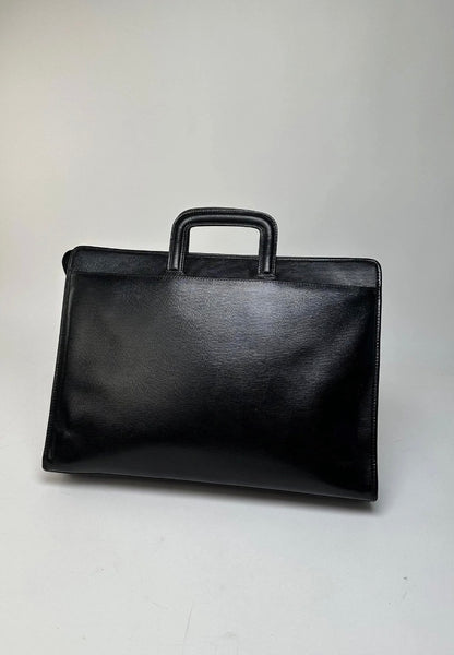 Celine Vintage Leather Briefcase Black