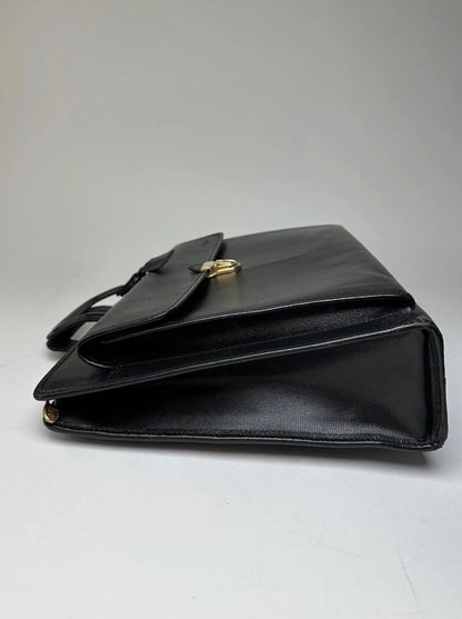 Celine Vintage Leather Briefcase Black