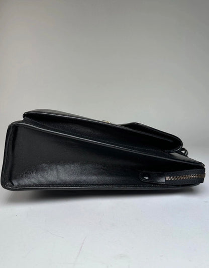 Celine Vintage Leather Briefcase Black