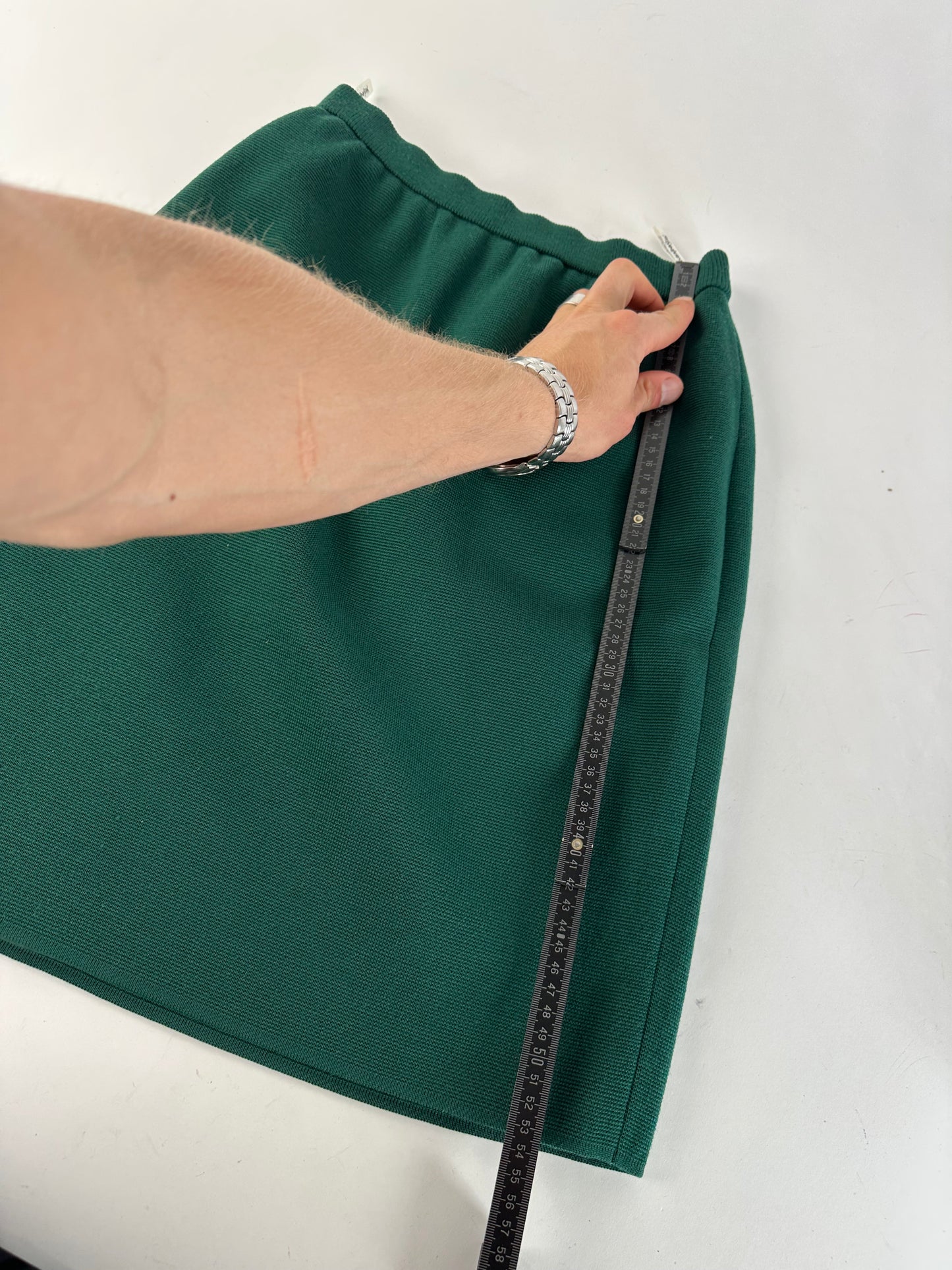 Vintage Yves Saint Laurent Forest Green Wool Pencil Skirt