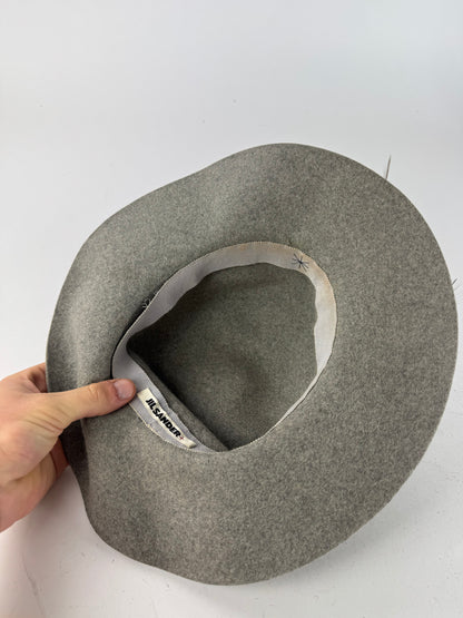 Vintage Jil Sander Wool Feather Hat Grey