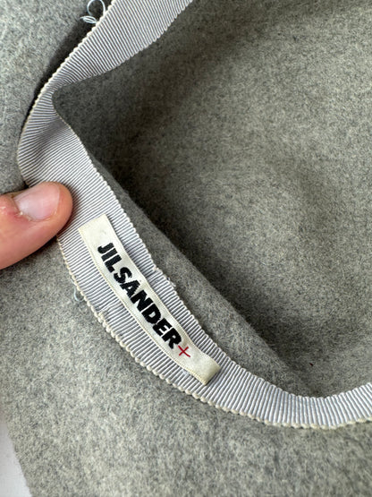 Vintage Jil Sander Wool Feather Hat Grey