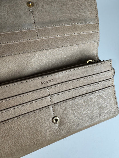 Vintage Loewe Madrid Anagram Leather wallet beige