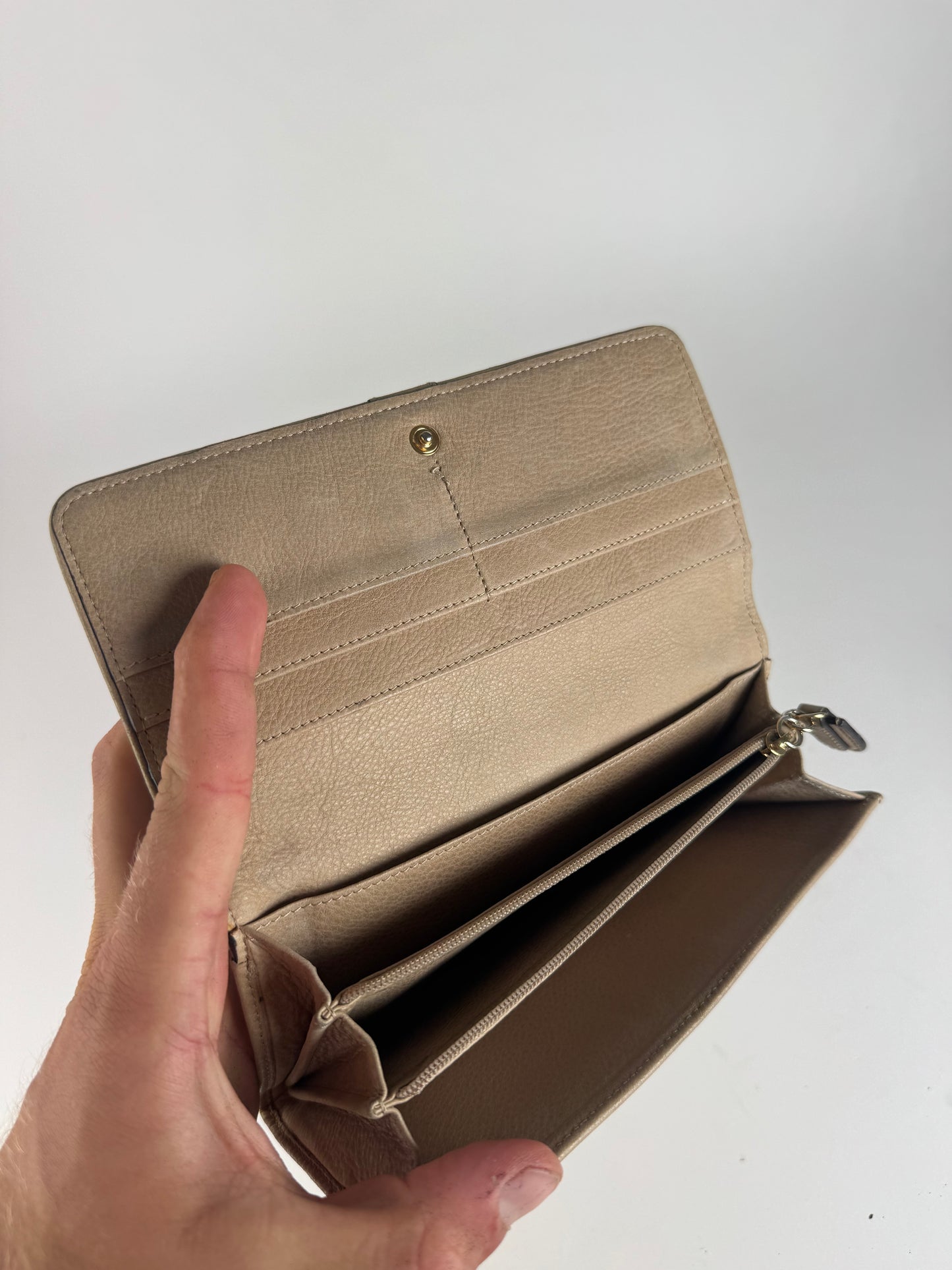 Vintage Loewe Madrid Anagram Leather wallet beige