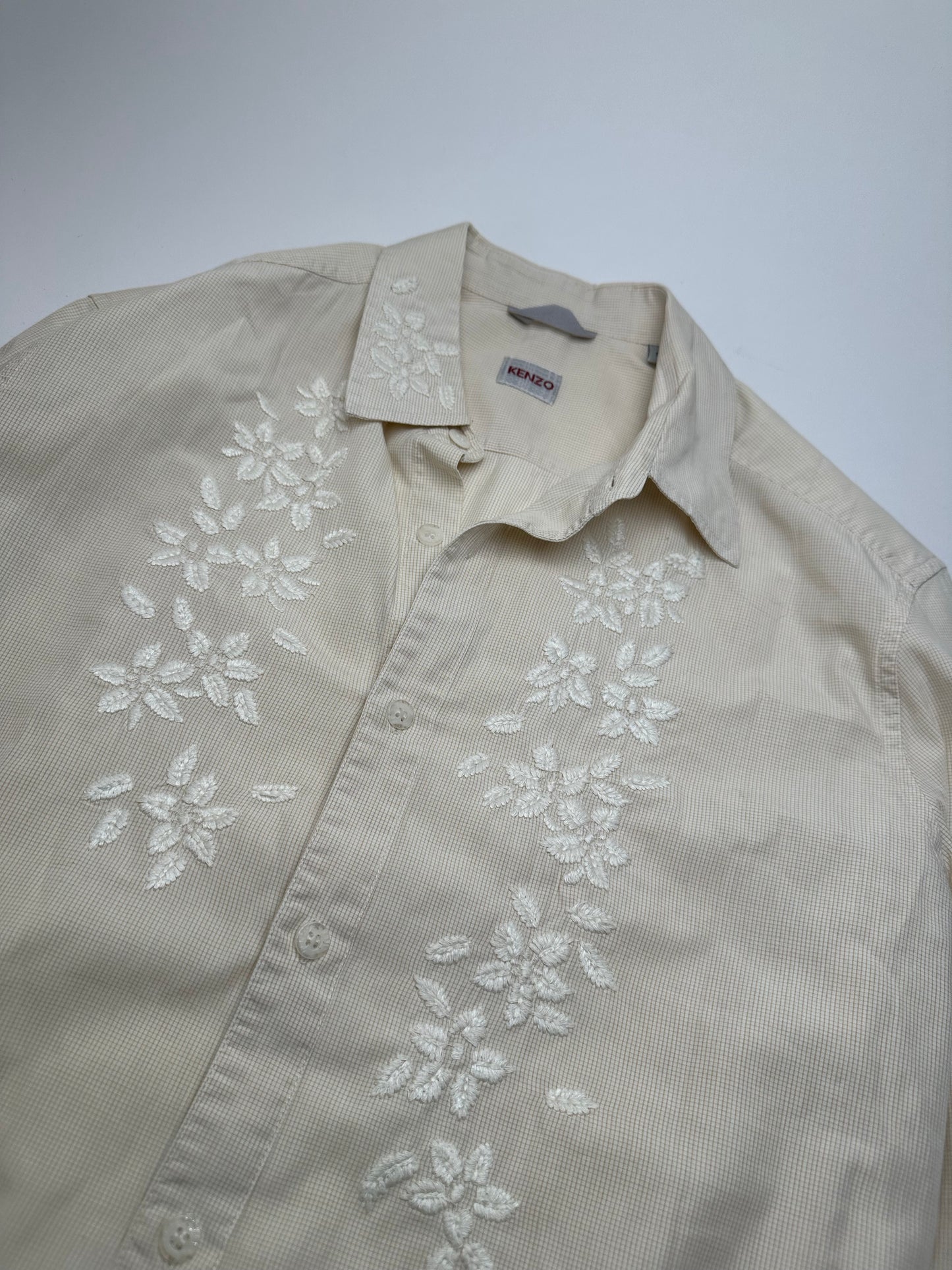 Vintage Kenzo Floral Blouse White M