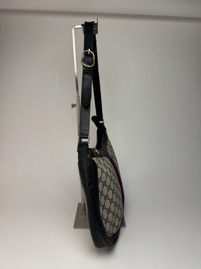 Vintage Gucci 2Way Ophidia Leather Bag grey Navy