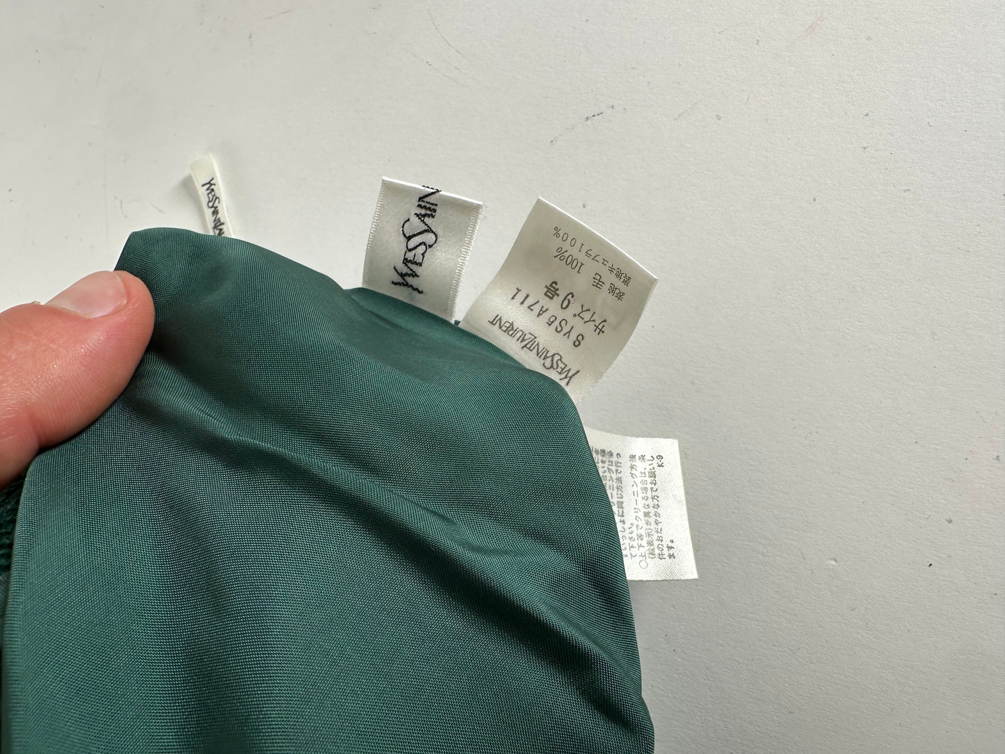Vintage Yves Saint Laurent Forest Green Wool Pencil Skirt