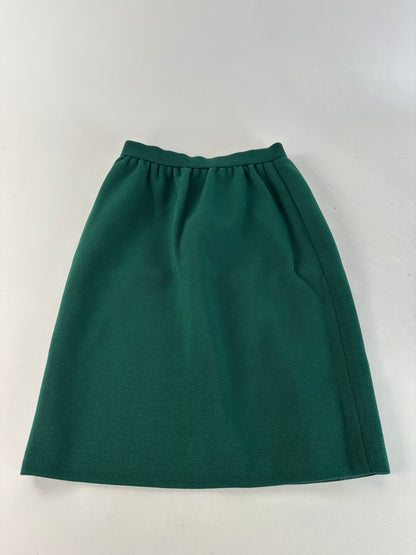 Vintage Yves Saint Laurent Forest Green Wool Pencil Skirt