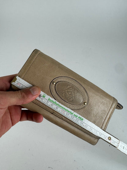 Vintage Loewe Madrid Anagram Leather wallet beige