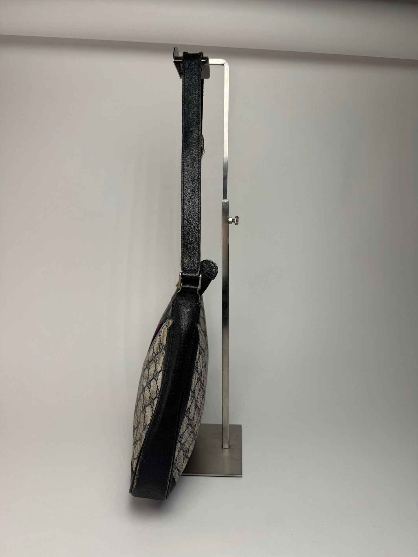 Vintage Gucci 2Way Ophidia Leather Bag grey Navy