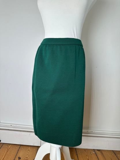 Vintage Yves Saint Laurent Forest Green Wool Pencil Skirt