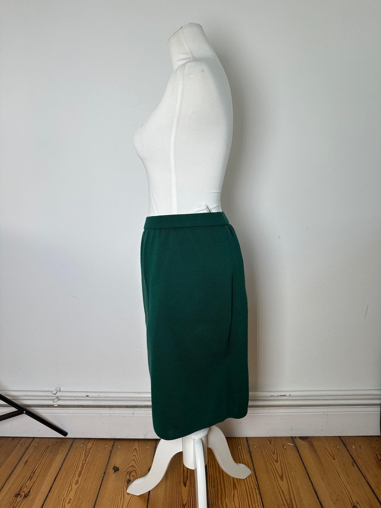 Vintage Yves Saint Laurent Forest Green Wool Pencil Skirt