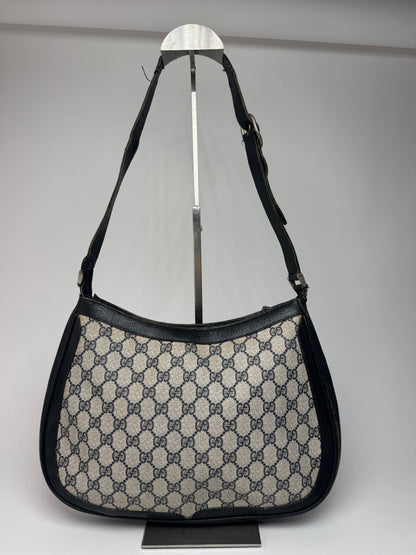 Vintage Gucci 2Way Ophidia Leather Bag grey Navy