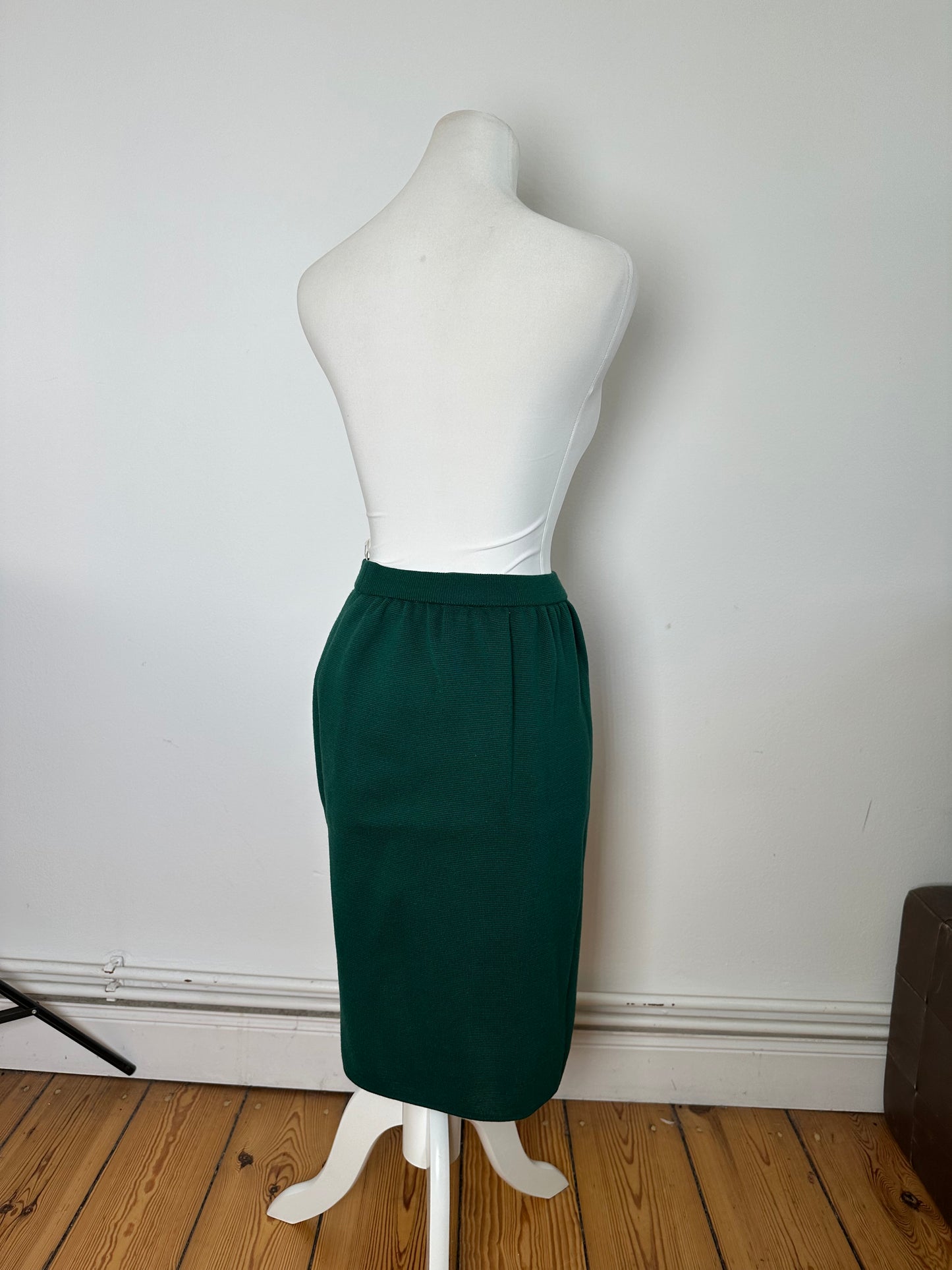 Vintage Yves Saint Laurent Forest Green Wool Pencil Skirt