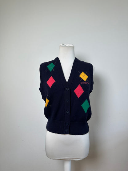 Vintage Balenciaga Sports Wool Sweater Vest Navy M