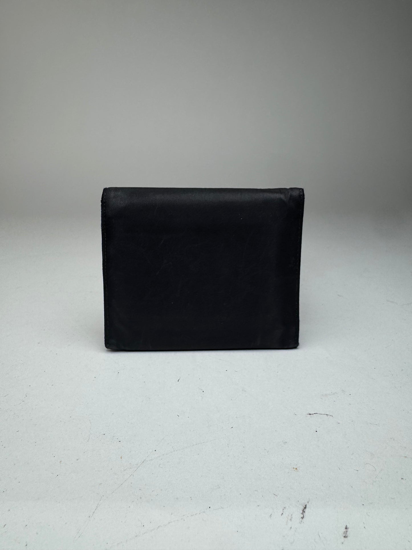 Vintage Prada Triangle Polyester leather wallet black