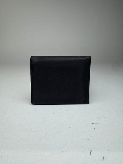 Vintage Prada Triangle Polyester leather wallet black