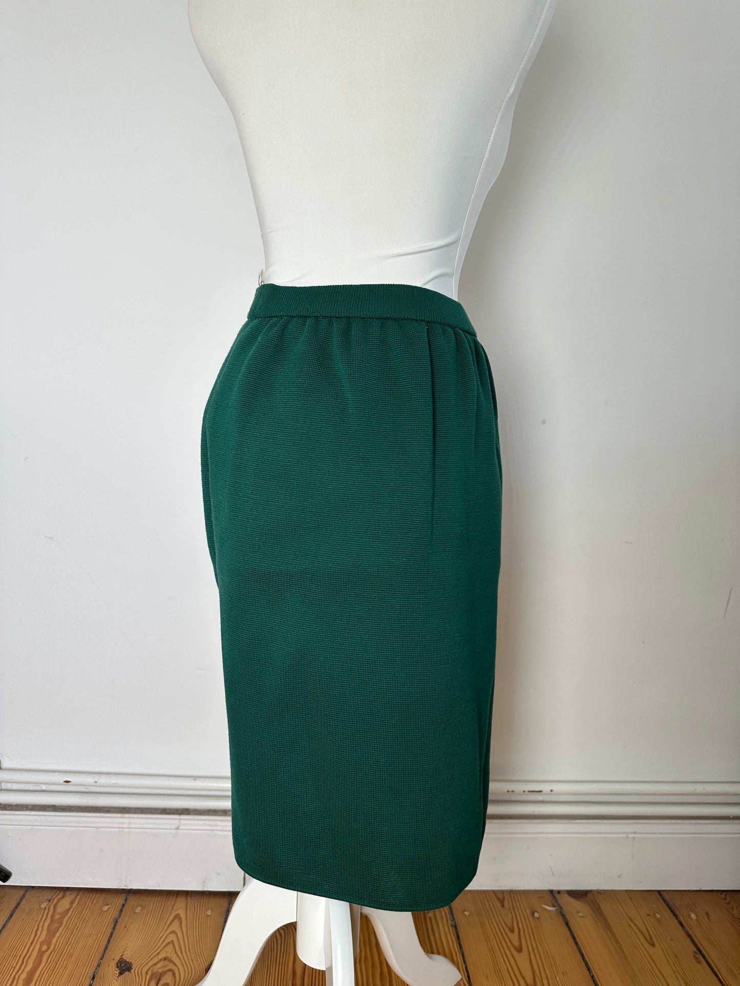 Vintage Yves Saint Laurent Forest Green Wool Pencil Skirt