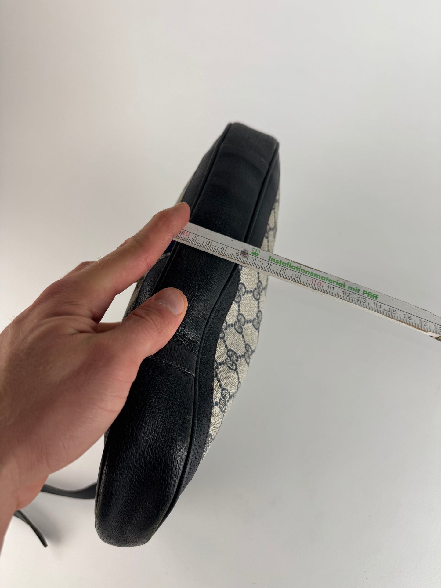 Vintage Gucci 2Way Ophidia Leather Bag grey Navy