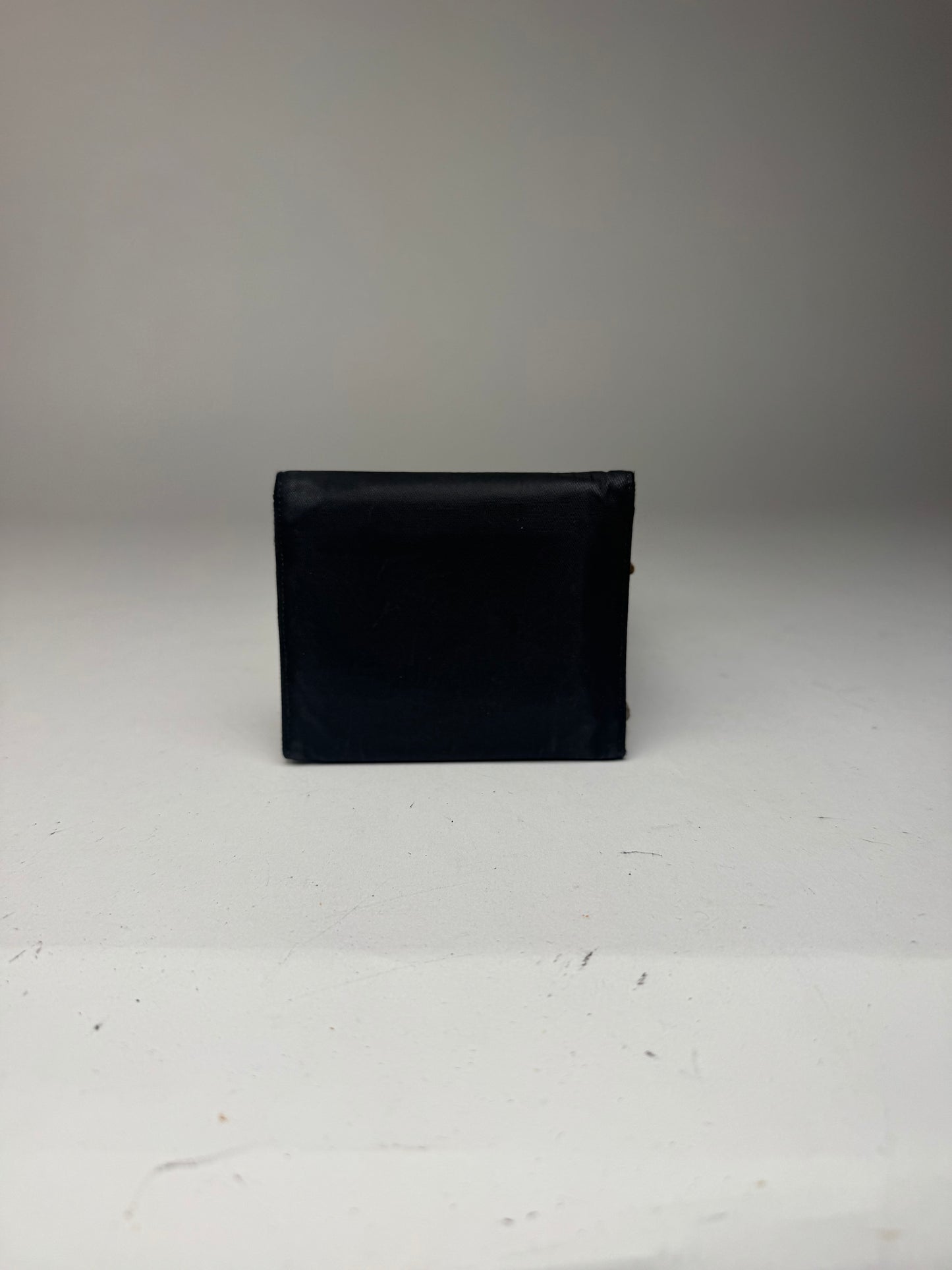 Vintage Prada Triangle Polyester leather wallet black