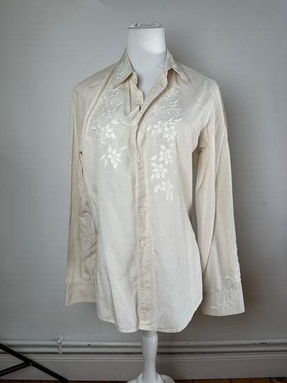 Vintage Kenzo Floral Blouse White M
