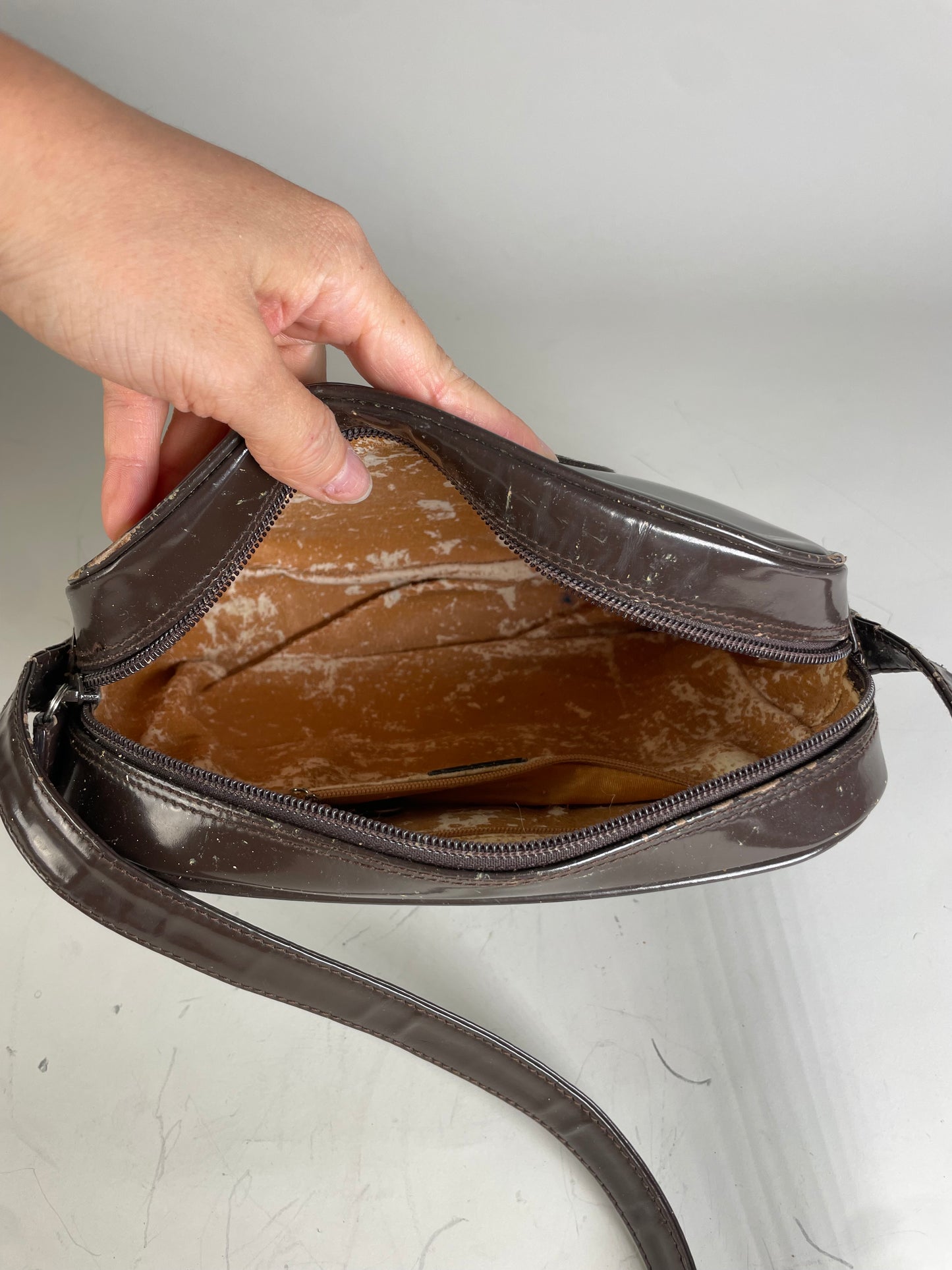 Vintage Gucci Soho Leather Crossbody Bag Dark Brown Gold