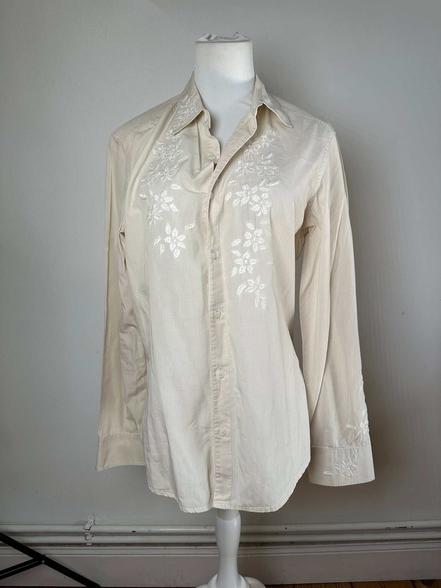 Vintage Kenzo Floral Blouse White M