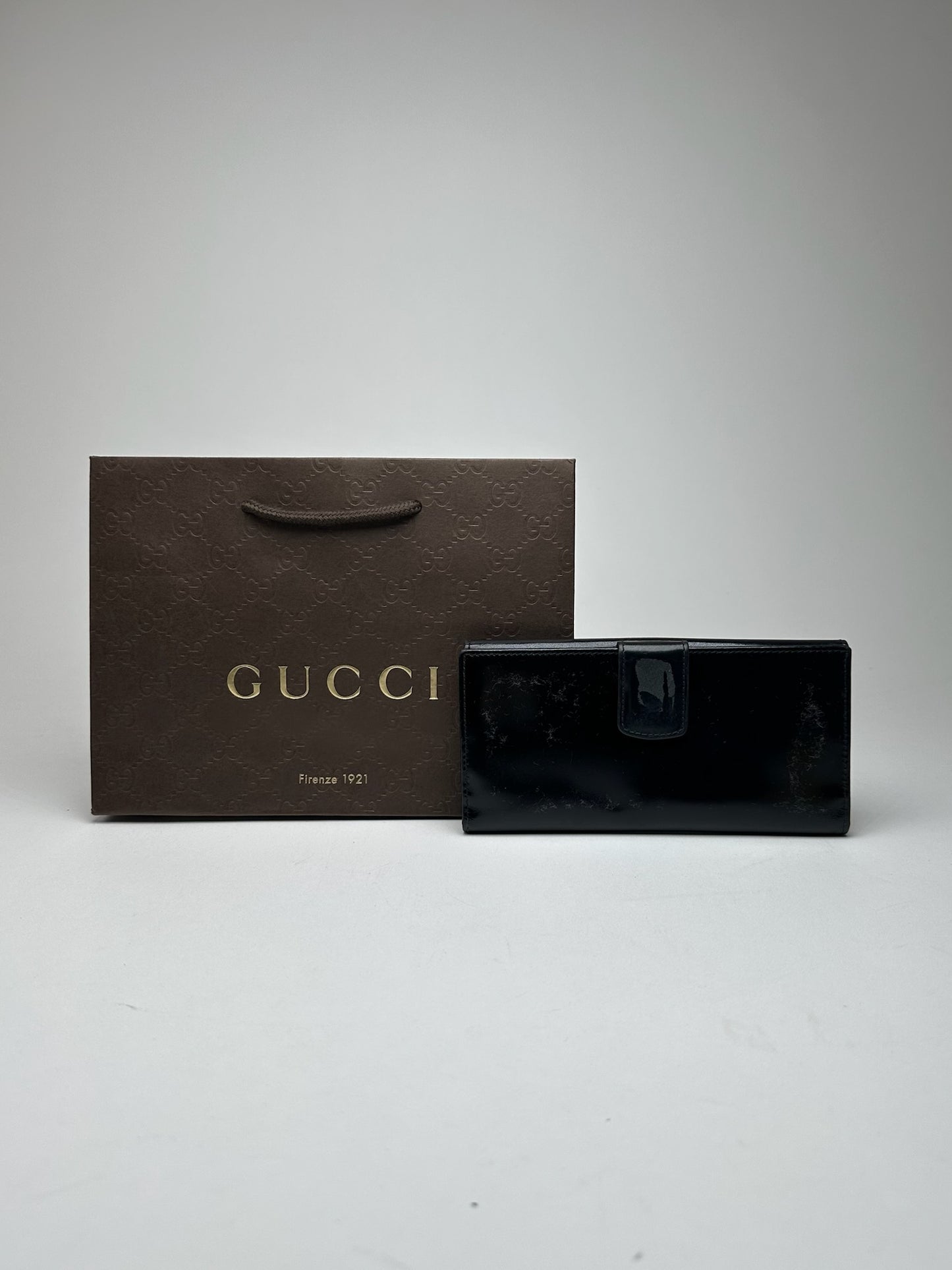 Vintage Gucci Patent Leather Wallet black