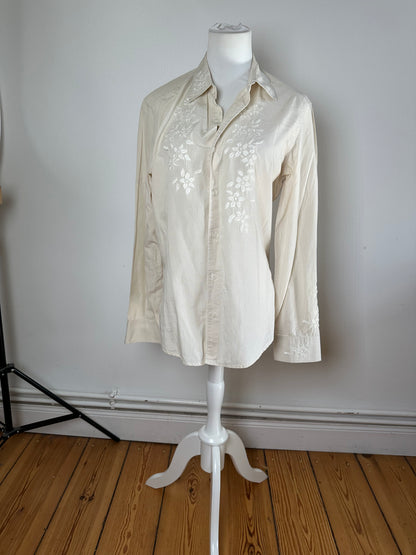 Vintage Kenzo Floral Blouse White M