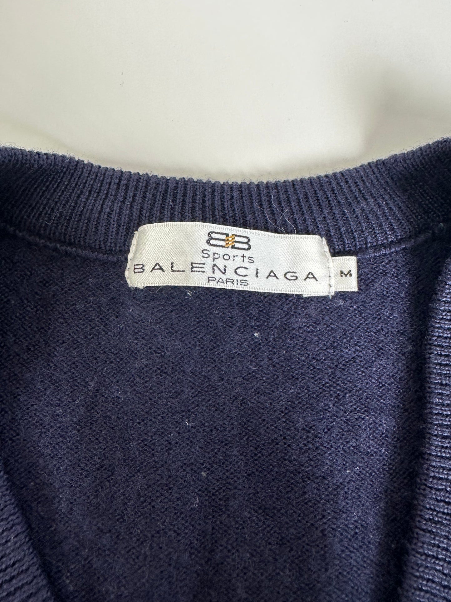 Vintage Balenciaga Sports Wool Sweater Vest Navy M