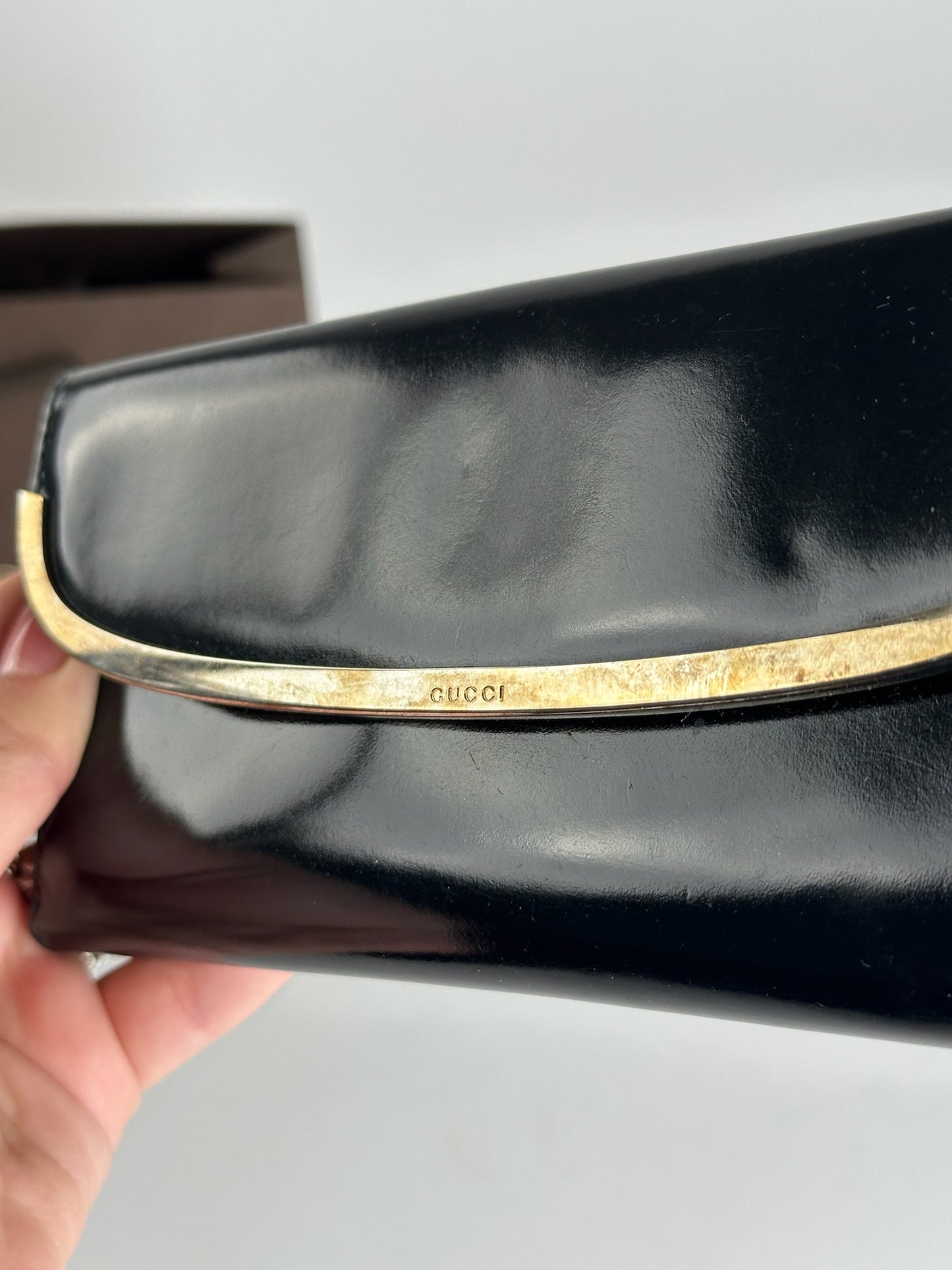 Vintage Gucci Patent Leather Wallet black