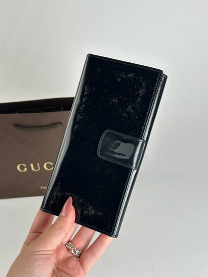 Vintage Gucci Patent Leather Wallet black