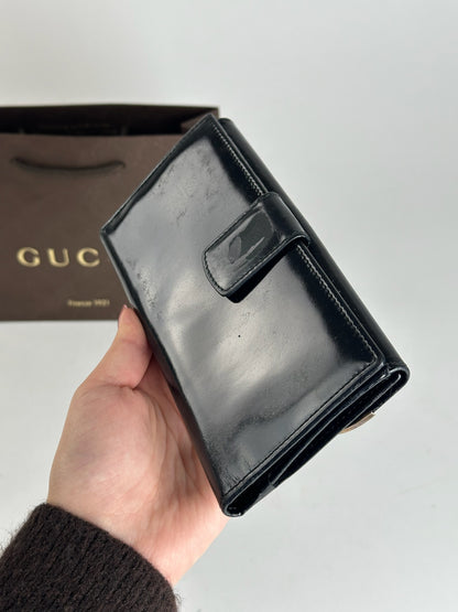 Vintage Gucci Patent Leather Wallet black