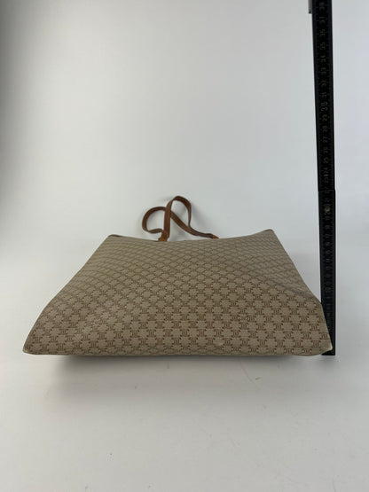Vintage Celine Macadam Canvas Tote Bag Beige