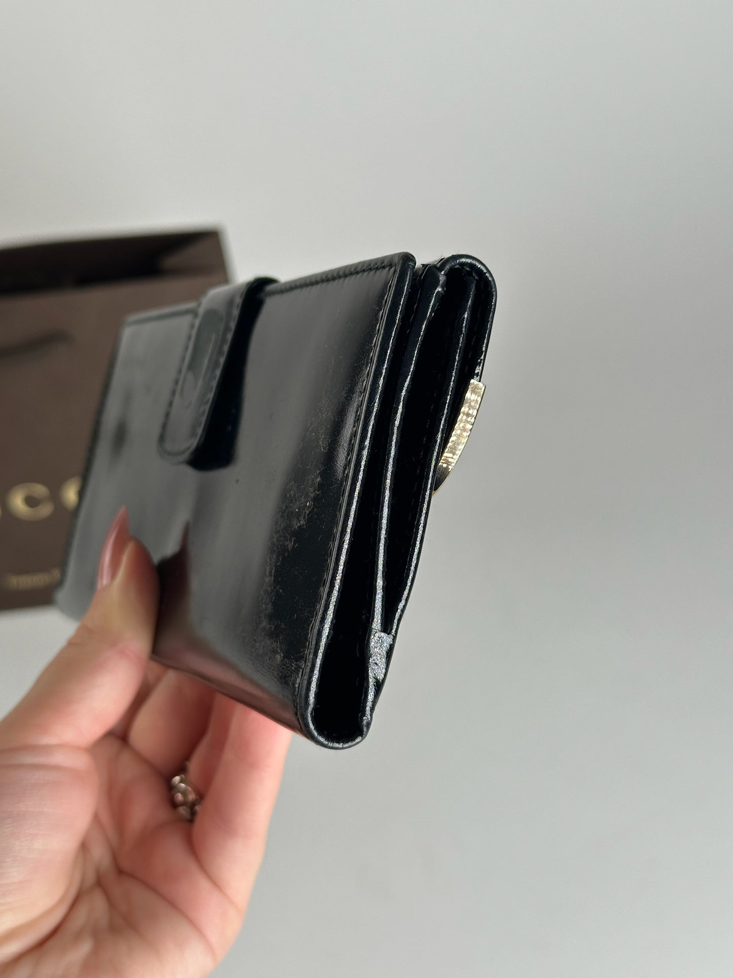 Vintage Gucci Patent Leather Wallet black