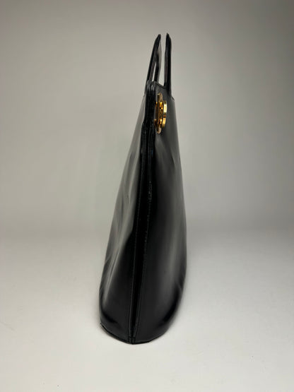 Vintage  Salvatore Ferragamo Patent Leather Bag Black