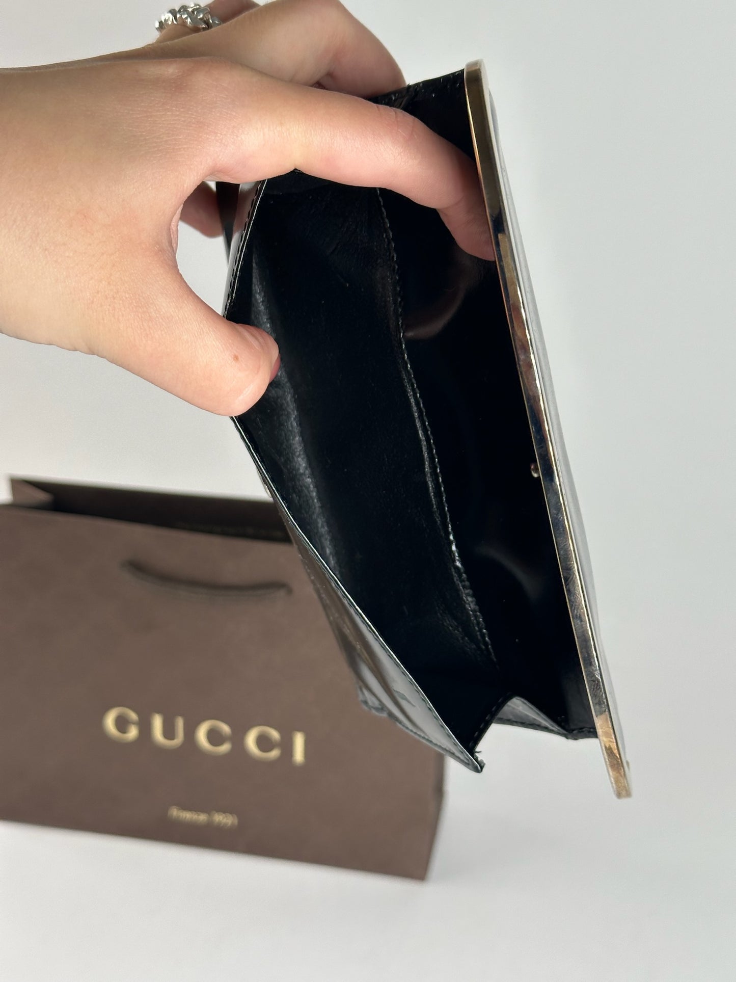 Vintage Gucci Patent Leather Wallet black